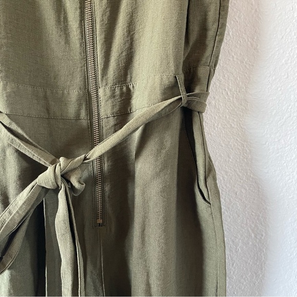 MELLODAY Olive Green Zip Jumpsuit Women's Minimalist Bohemian Chic Size X-Small - Picture 3 of 6